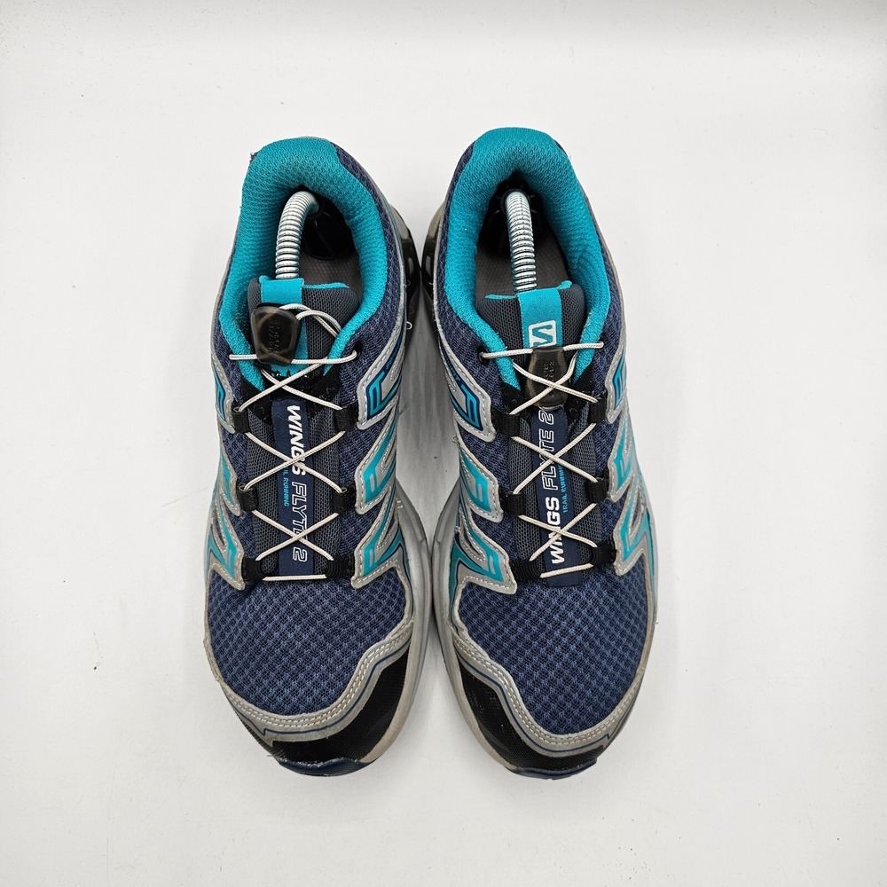 SALOMON Wings Flyte2 Trail Running Shoes Womens 6.5 Blue Contragrip Sneakers - Picture 4 of 11